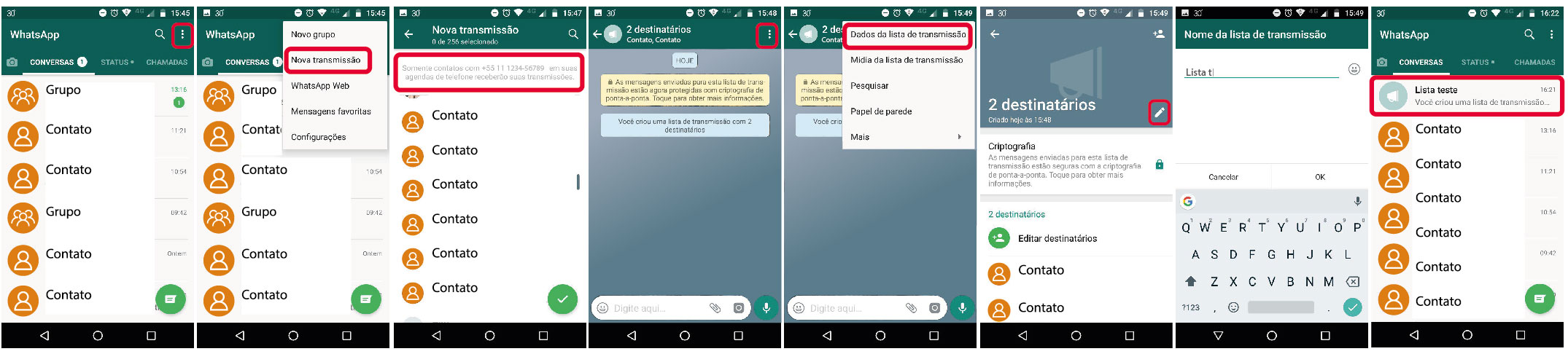 tutorial lista de transmissão